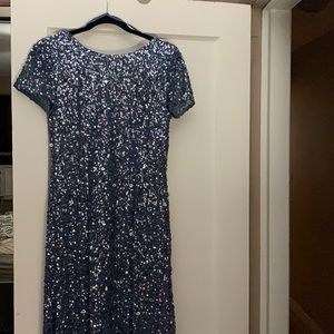 Beautiful blue sequins wedding gown.